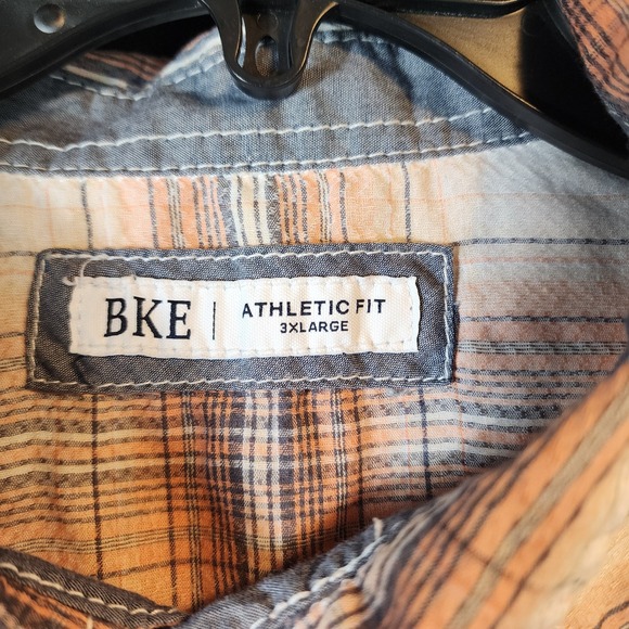 BKE Mens Athletic Fit Plaid Short Sleeve Snap Front Western Shirt 3XL - Picture 4 of 6